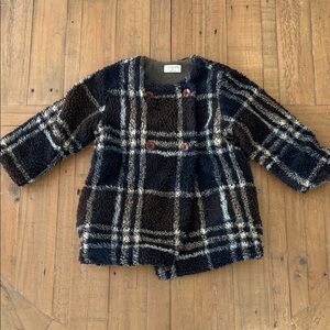 1+ in the family Sherpa fleece plaid double button jacket kids size 3 Spain